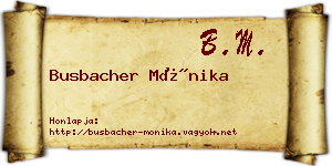 Busbacher Mónika névjegykártya